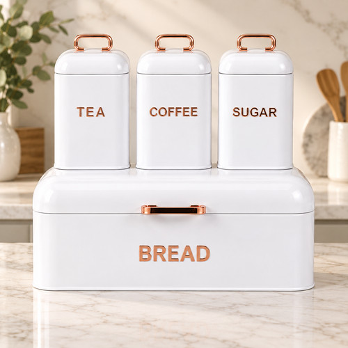 Piece white bread bin - 4,