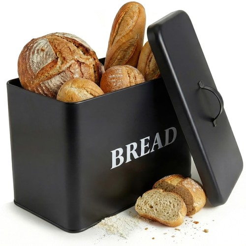 Large black bread bin for - black,