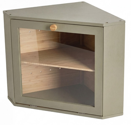 Corner bamboo bread bin - bamboo, double