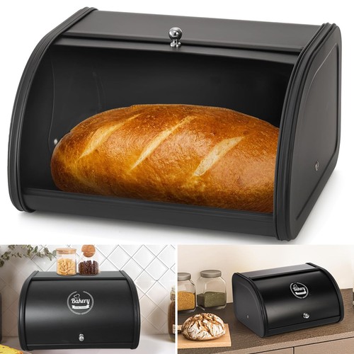 Large metal bread box roll - metal,