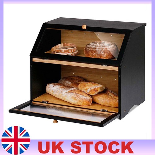 Bamboo bread bin double layer - double,