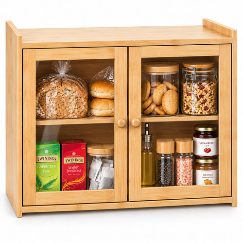 Bamboo bread bin box kitchen - bread,