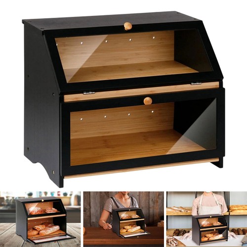 Large bamboo bread bin tier - large,