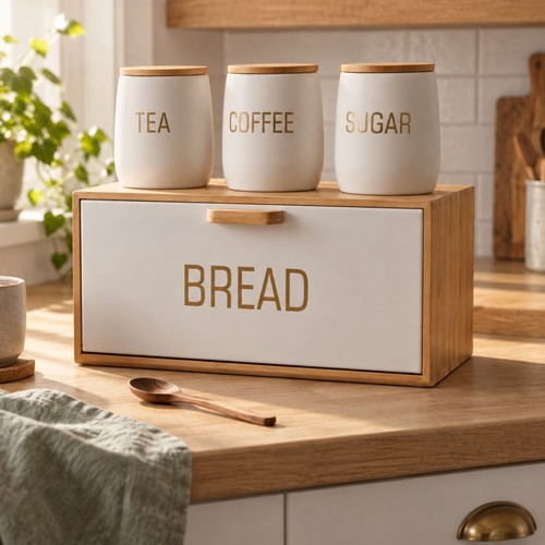 Set white bamboo bread - 4,