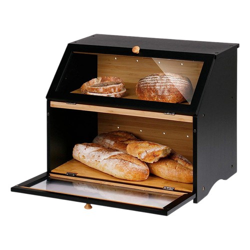 Large bamboo bread bin - large,