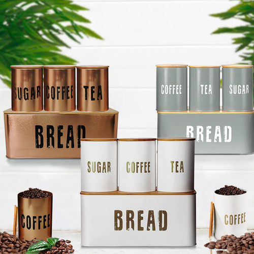 4pc bread bin - kitchen, set