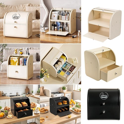 Double layer metal bread box - metal,