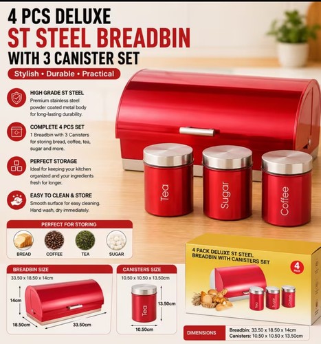 Red 4pcs stainless steel bread - 4pcs,