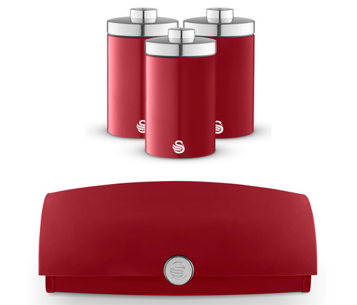 Swan townhouse red bread bin - swan,