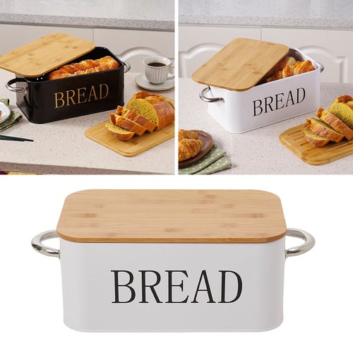 Metal bread bin with - bread,